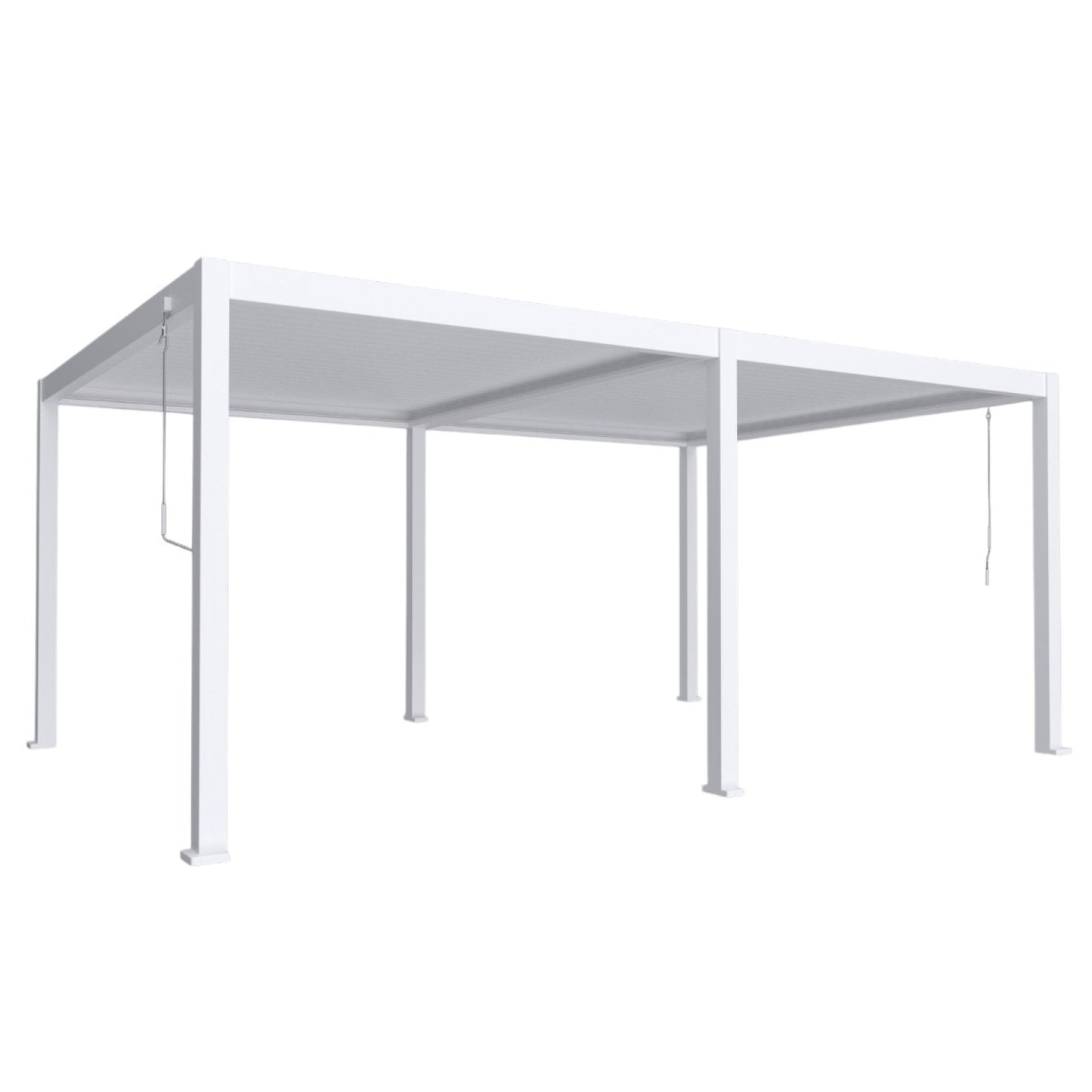 Pergola bioclimatica, iluminare LED, aluminiu, Naimeed D6793, 600x400x250cm, Alb