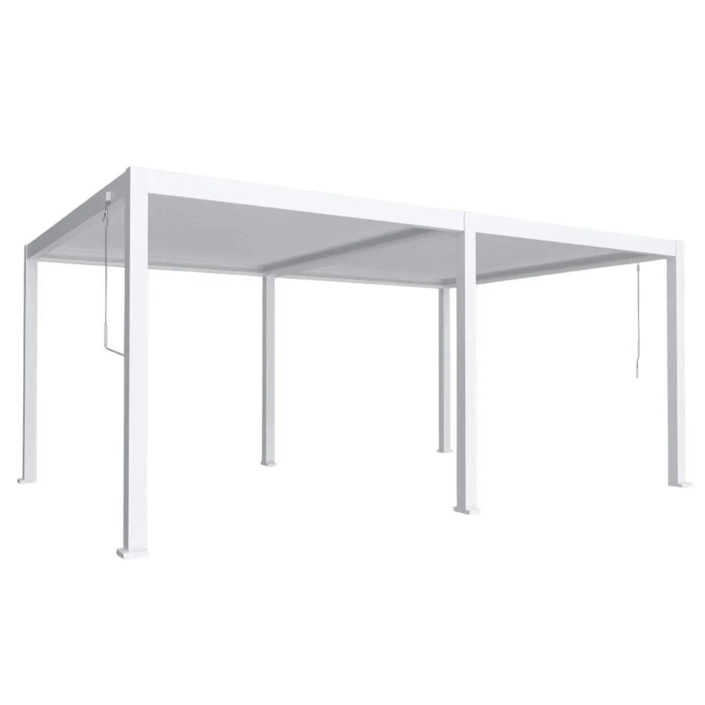 Pergola bioclimatica, iluminare LED, aluminiu, Naimeed D6793, 600x400x250cm, Alb - 221.ro