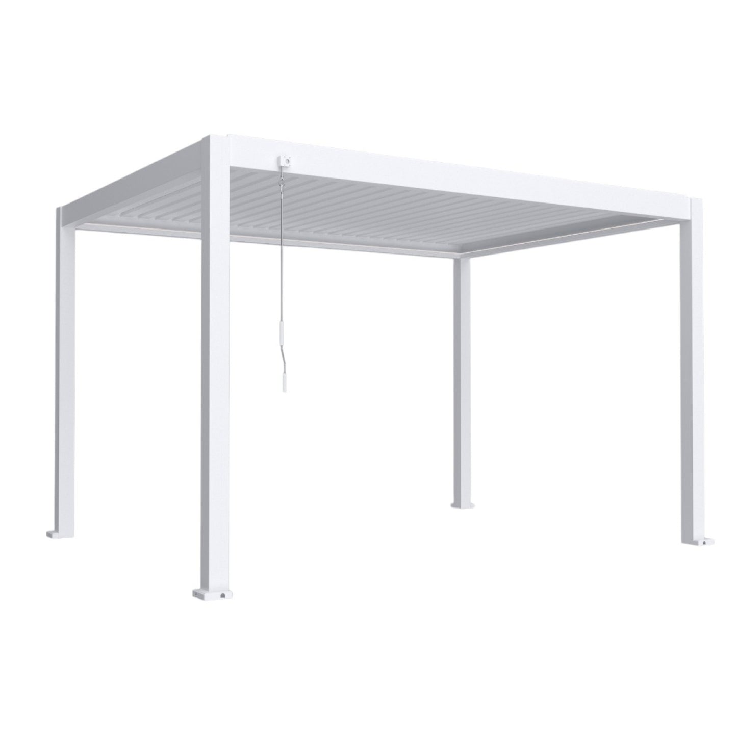 Pergola bioclimatica, iluminare LED, aluminiu, Naimeed D6796, 400x300x250cm, Alb