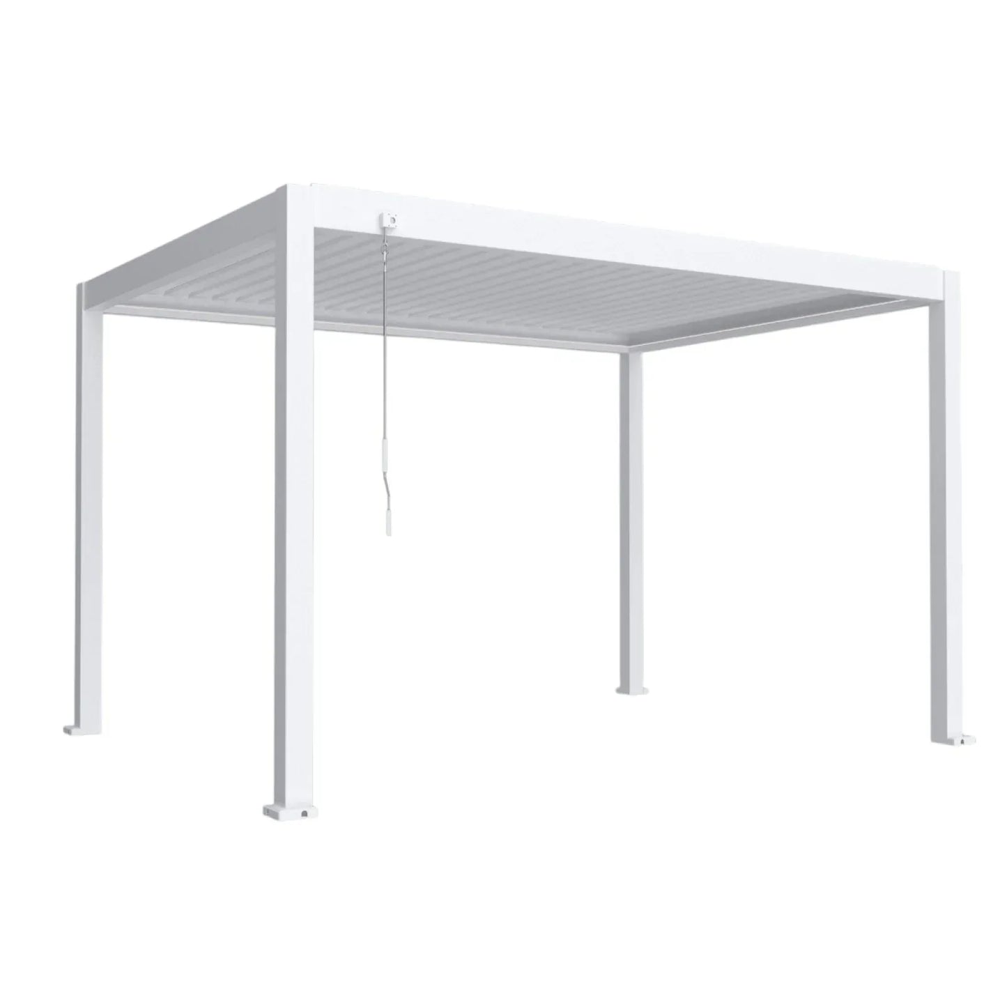 Pergola bioclimatica, iluminare LED, aluminiu, Naimeed D6796, 400x300x250cm, Alb - 221.ro