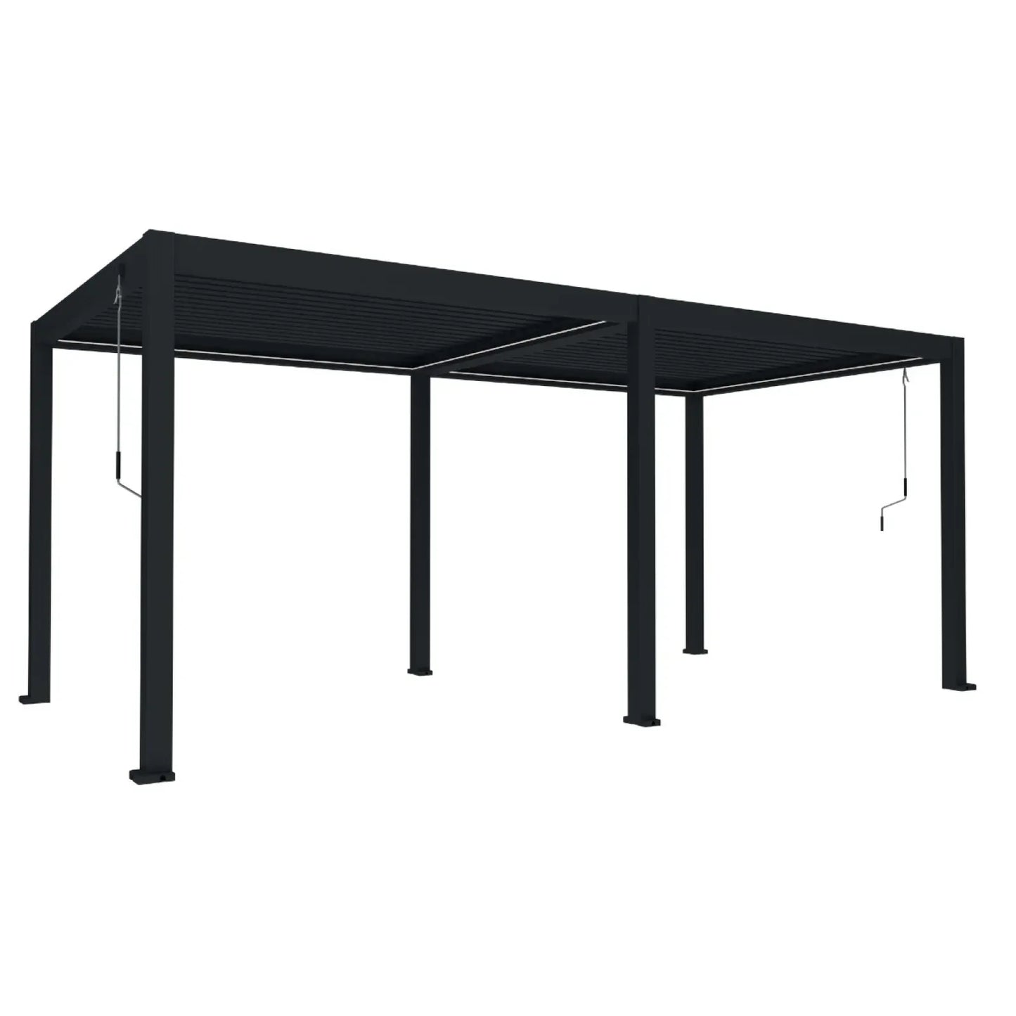 Pergola bioclimatica, iluminare LED, aluminiu, Naimeed D6798, 600x300x250cm, Negru - 221.ro