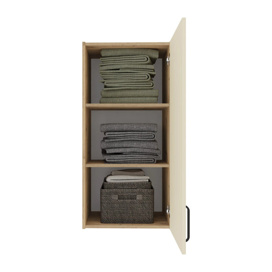 Dulap suspendat haaus Malmo, 1 Usa, Stejar Artisan/Argila, 50 x 42 x 104 cm