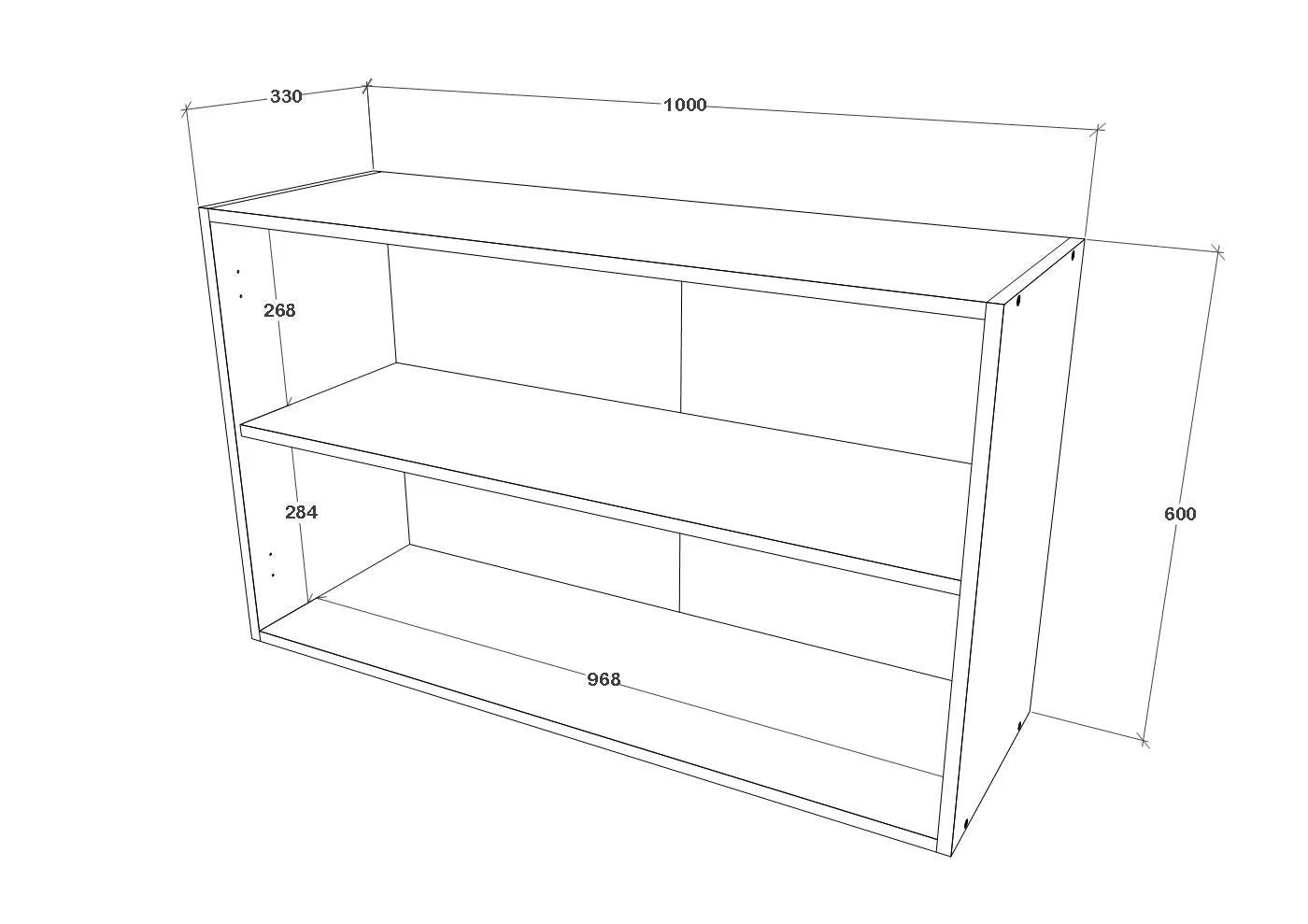 Corp Superior haaus Oran, 2 Usi, Alb, 100 x 33 x 60 cm
