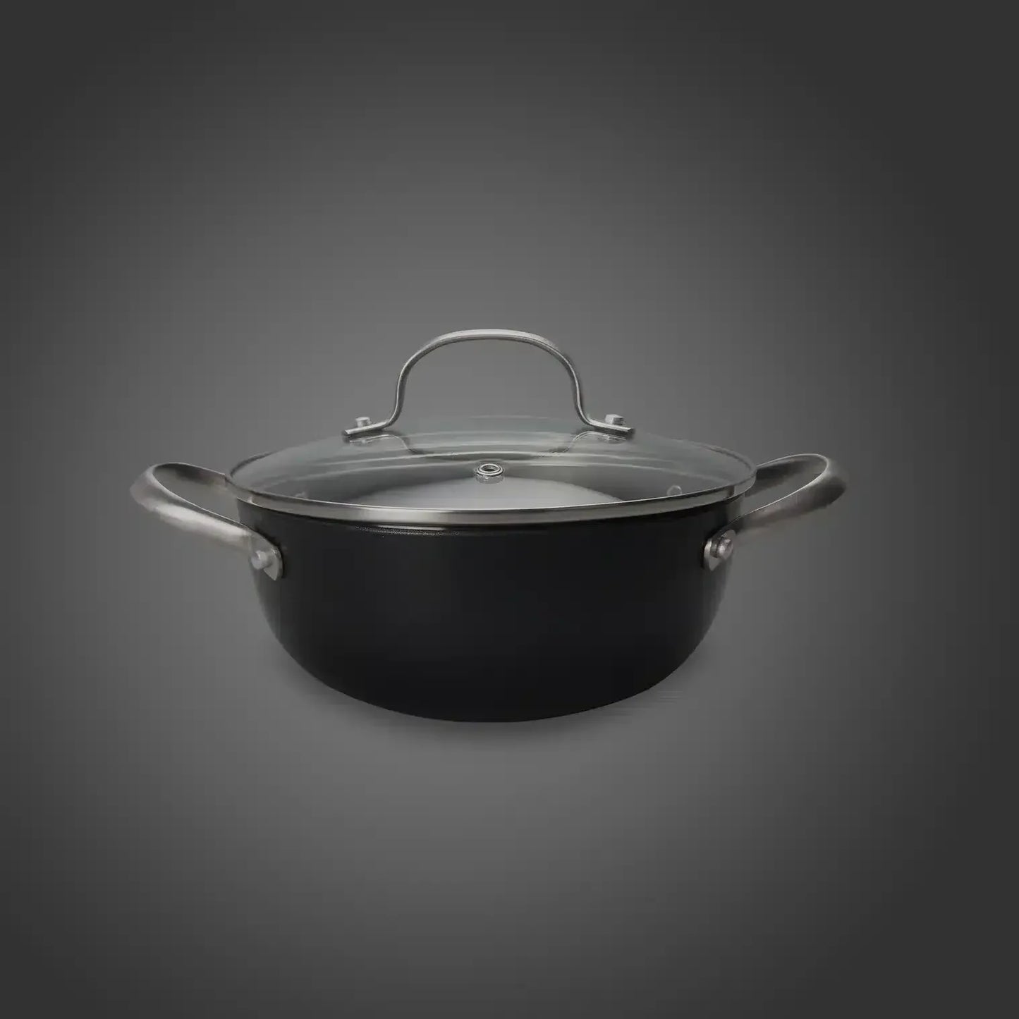 Cratita din fonta tip fagure cu capac de sticla OTI, diametru 20cm, capacitate 2l 181653 / OTI 0014 - 221.ro