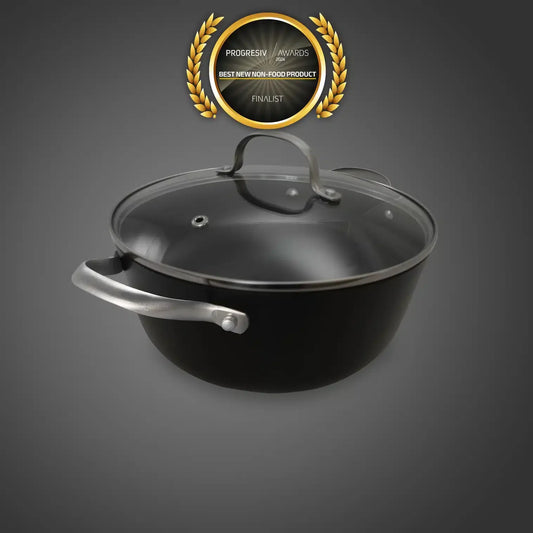 Cratita din fonta tip fagure cu capac de sticla OTI, diametru 24cm, capacitate 3.5L 181654 / OTI 0015 - 221.ro