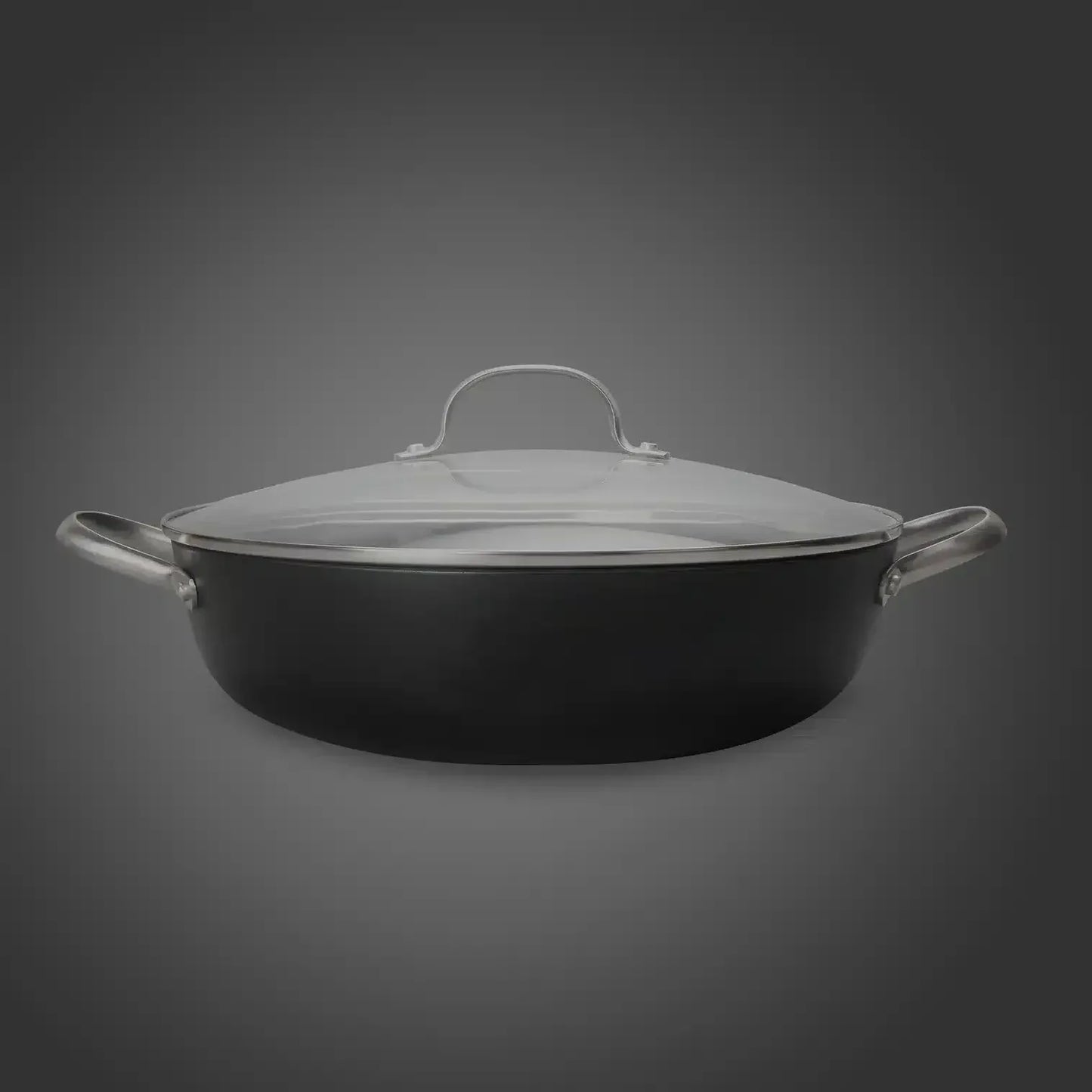 Cratita din fonta tip fagure cu capac de sticla OTI, diametru 30cm, capacitate 4.5L 181655 / OTI 0016 - 221.ro