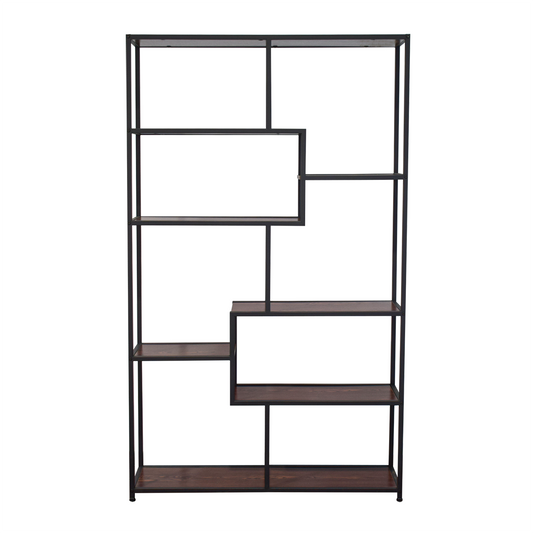 Biblioteca cu 7 polite, Naimeed P08-120, Negru/Stejar Thermo