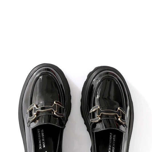 Chunky Loafer Obsidian | Gold Bit