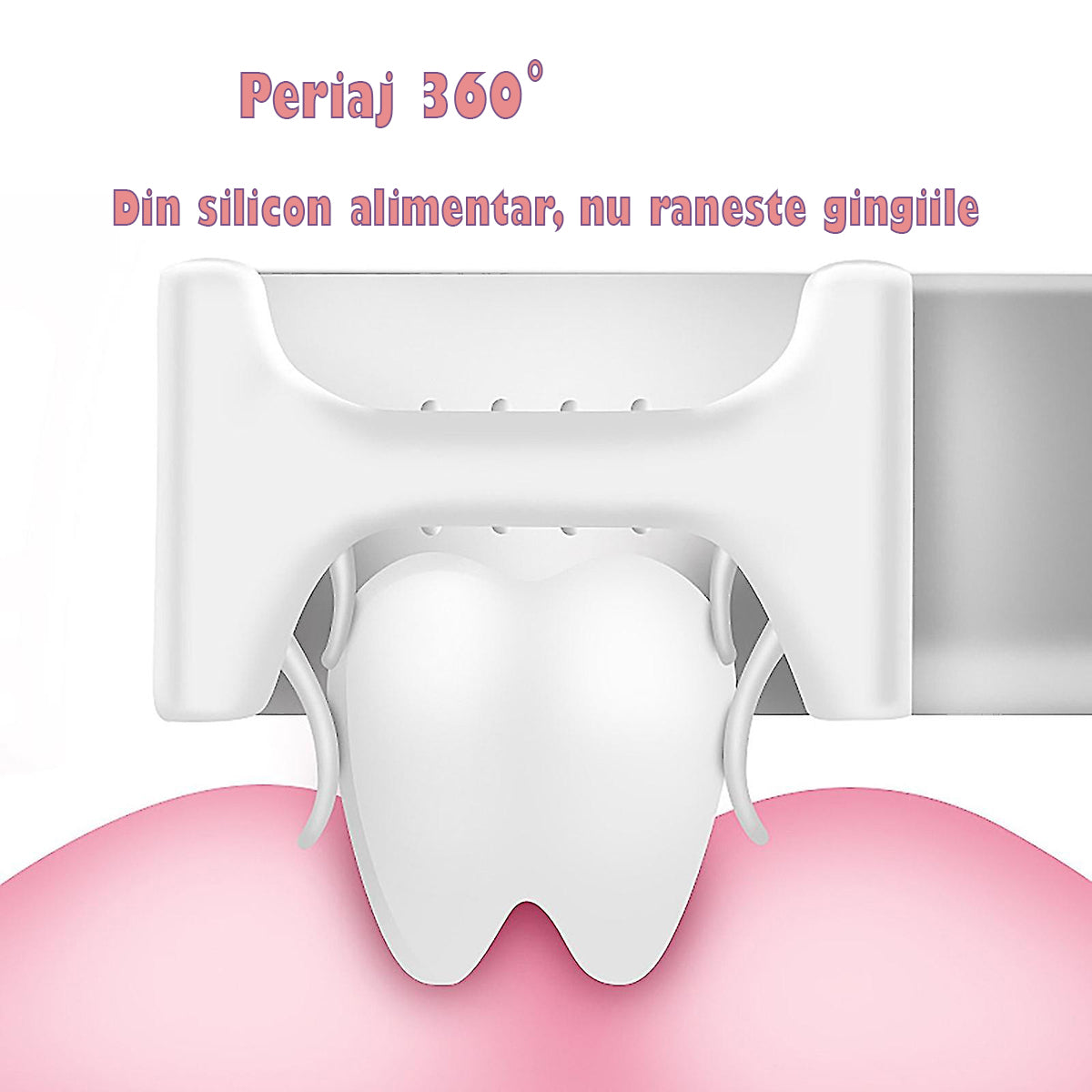 Set 2 Periute de Dinti, U-shape, pentru Copii 2-6 ani, Naimeed D4367, Roz