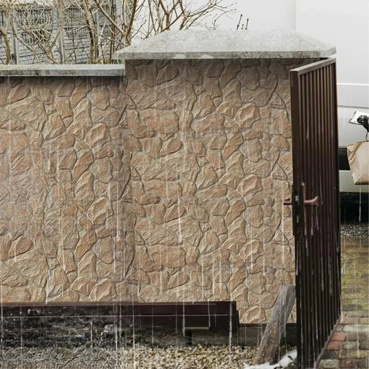 Panou decorativ 3D, imitatie lemn, ultraușor, Naimeed D7602, pentru interior și exterior, 120x60x6cm, Alb - 221.ro