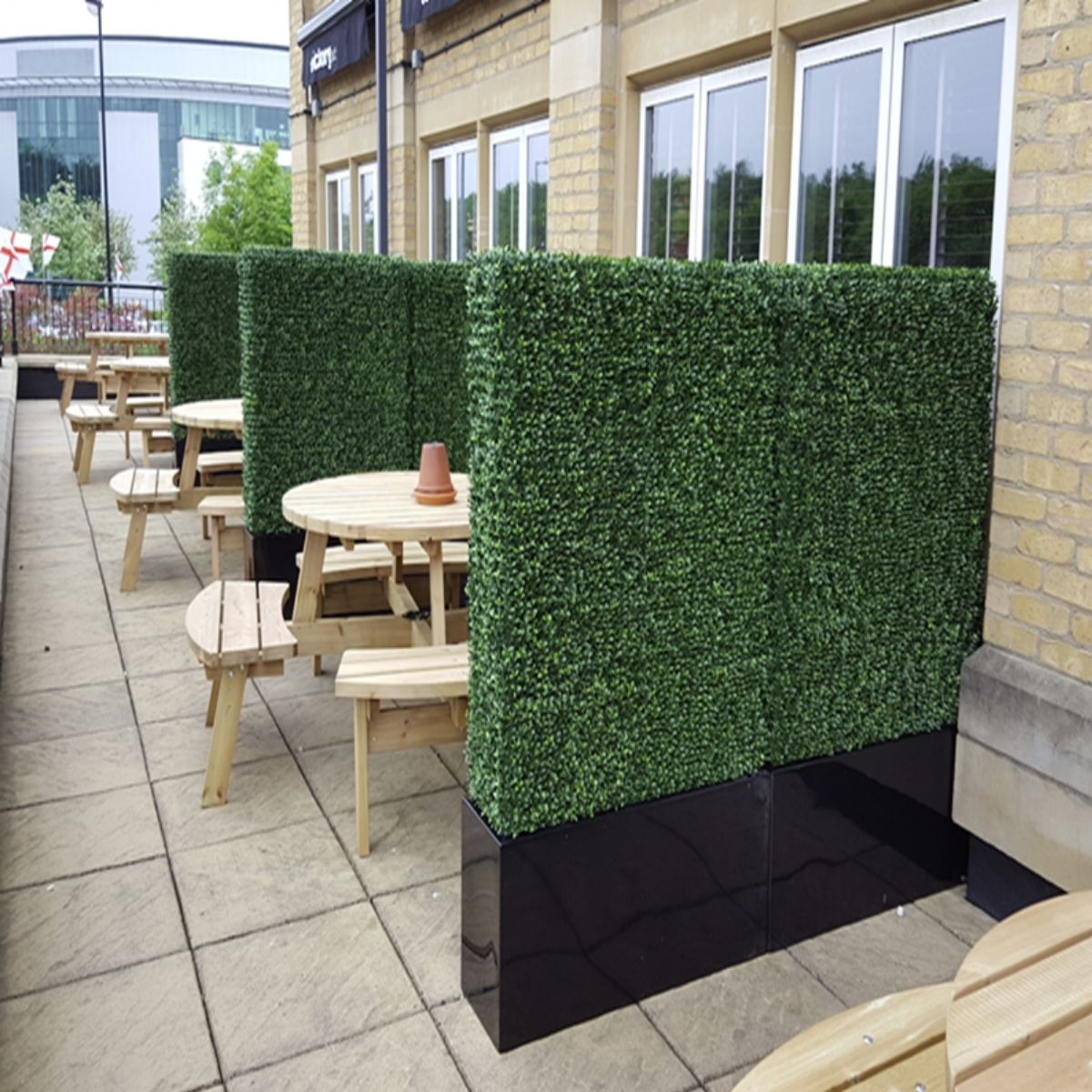 Gard viu din plante artifciciale, cu structura din metal, Naimeed D7457, dimensiuni 206x105x33cm