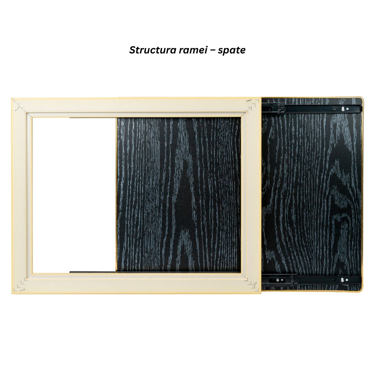 Capac tablou pentru contor electric, Naimeed D7291, mascare tablou electric, design modern si elegant, 40x50x2.8 cm, rama aurie