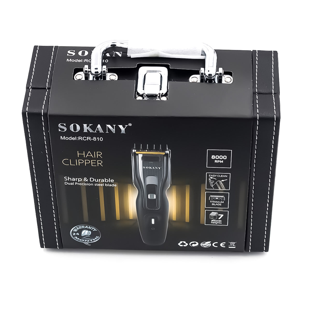 Masina de tuns, Sokany RCM-810, lame cu auto-ascutire, utilizare fara fir, contur, modelare si barbierit uscat, Negru
