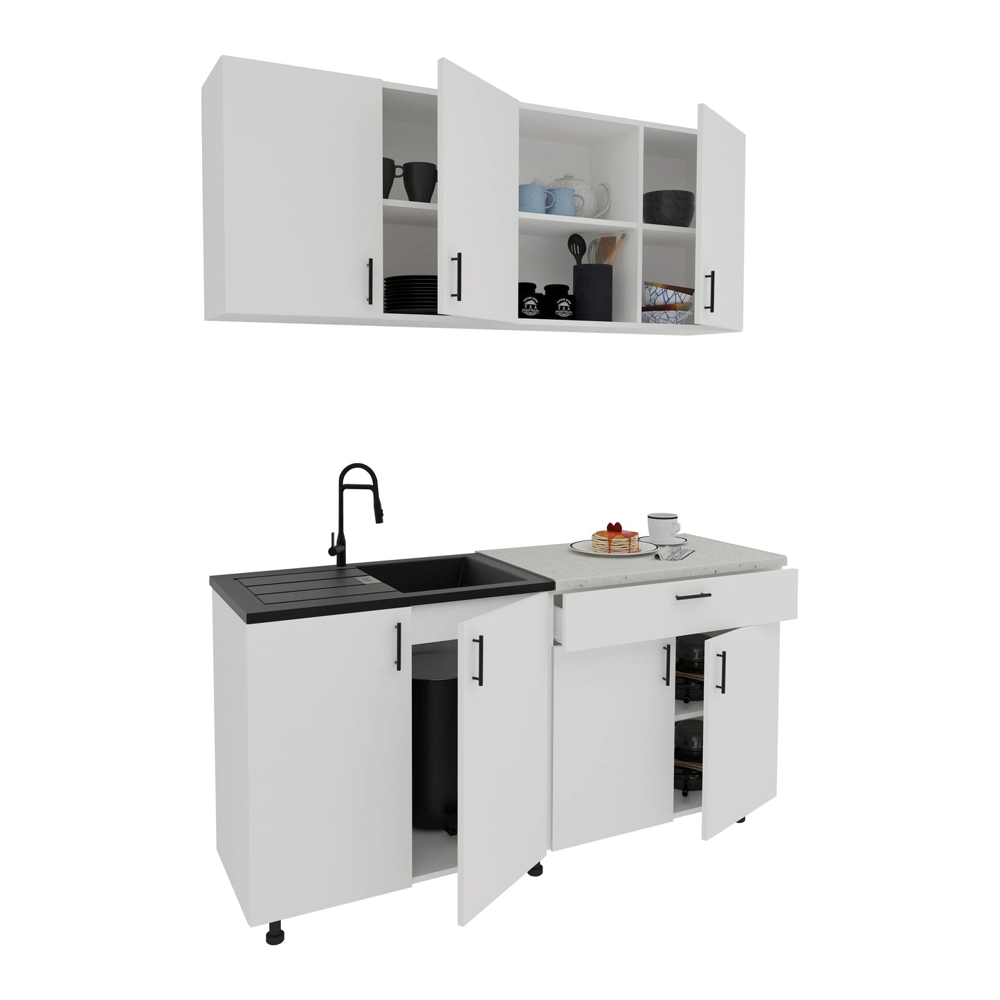 Bucatarie haaus Roma, Alb, L 160 cm