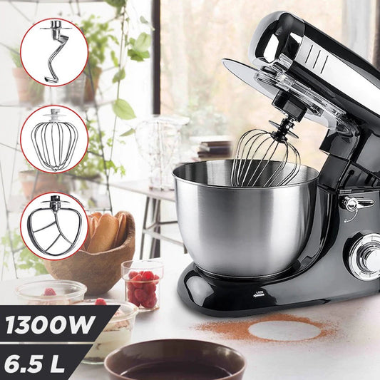 Robot de bucatarie Sokany SC-267, 1300W, bol inox 6.5L, 6 trepte de viteza, functie pulse, Negru