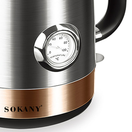 Fierbator apa, Sokany SK-1031, 1850W, capacitate 1.7L, control temperatura, indicator luminos, Argintiu