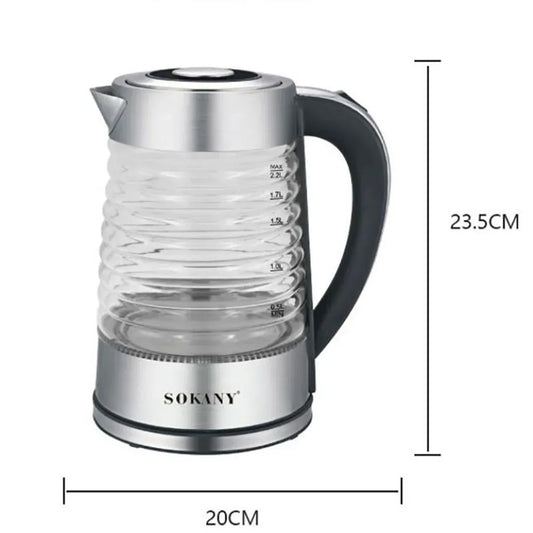 Fierbator apa, Sokany SK-1027, 2000W, capacitate 2.2L, control temperatura, indicator luminos, Argintiu - 221.ro