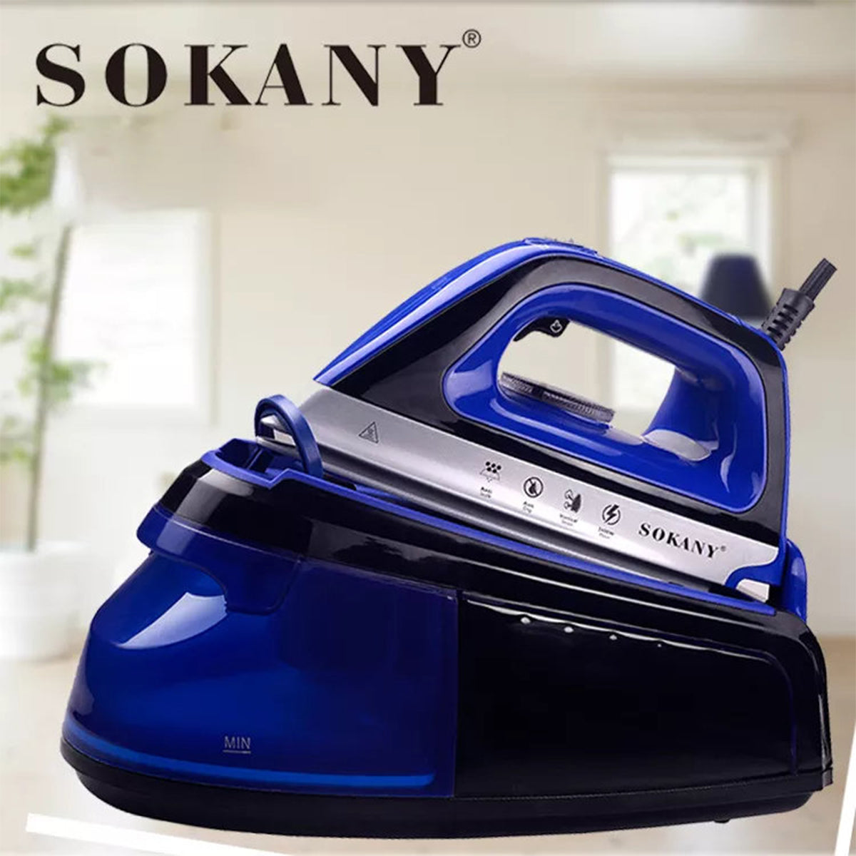 Statie de calcat cu abur Sokany SK-188, 2400W, 1.2L, Albastru