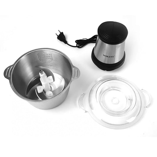 Tocator electric Sokany SK-7002A, 700 W, 4 lame din otel inoxidabil de inalta calitate, 2L, recipient din Inox, Negru