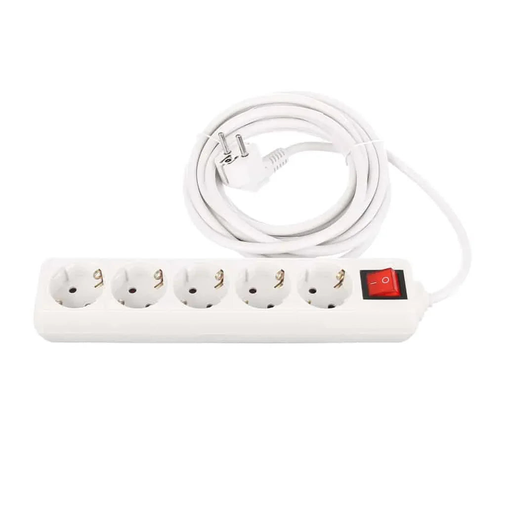 Prelungitor 5 prize, lungime 1.5m cu intrerupator STROHM / SM-5PK-1.5M-WH-1.5M - 221.ro