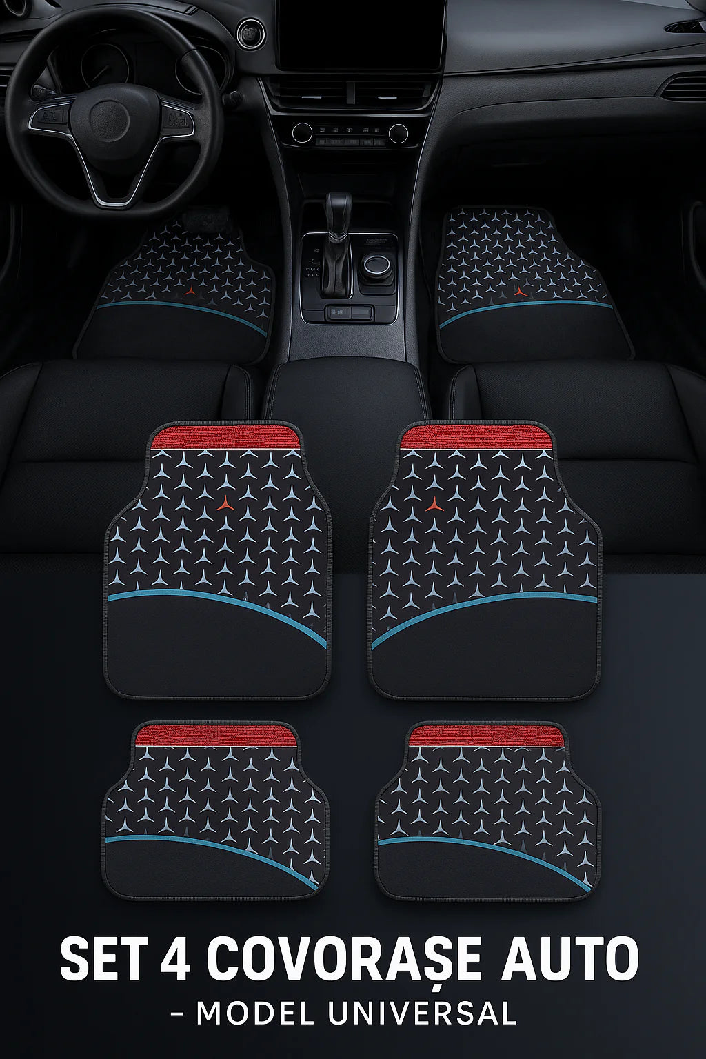 Covorașe Universale Mercedes-Benz – Design Abstract Stea 3 Colțuri