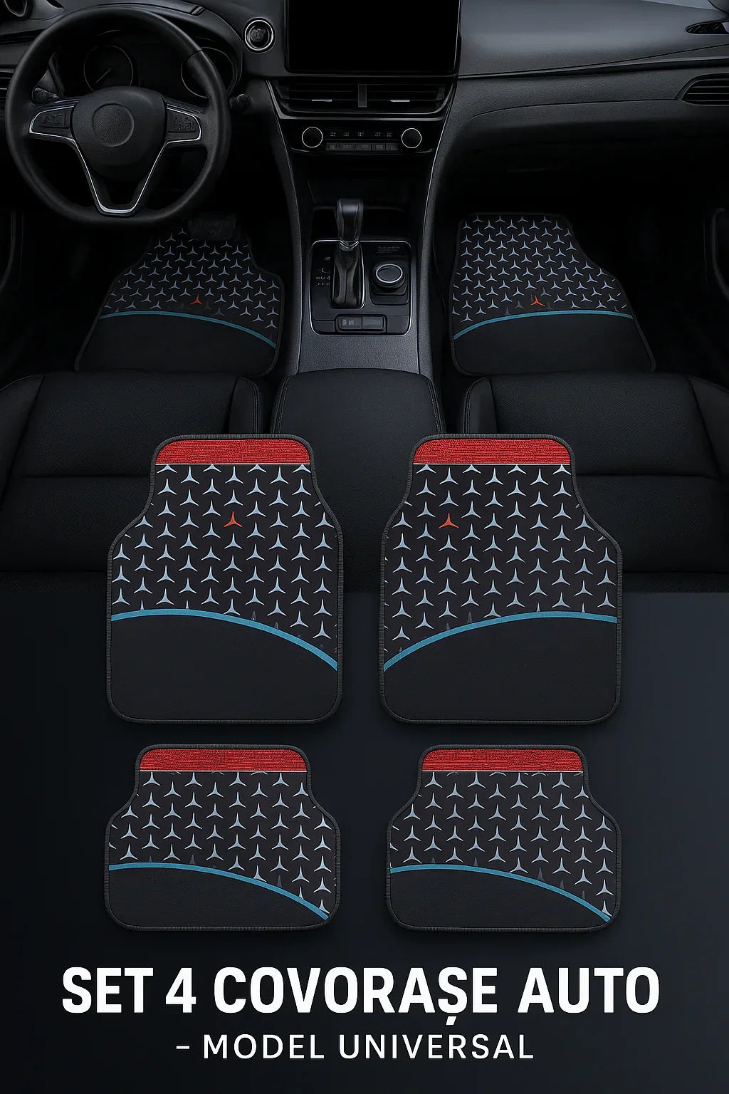 Covorașe Universale Mercedes-Benz – Design Abstract Stea 3 Colțuri