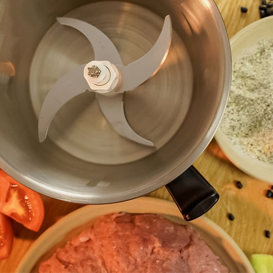 Tocator electric Sokany SK-7027, 4 lame din otel inoxidabil de inalta calitate, 800 W, 3L, recipient din Inox, Negru/Inox