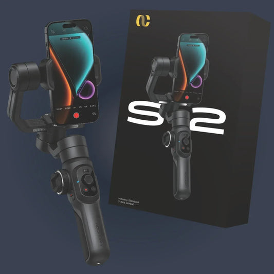 Gimbal Aochuan SMART S2, D6733, cu 3 axe, aplicatie dedicata, Content Creator Edition, Negru Mat - 221.ro
