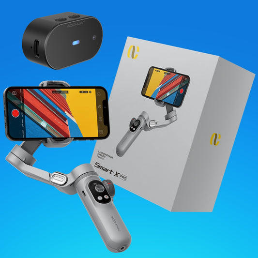 Gimbal Aochuan SMART X PRO-AI, D6732, cu 3 axe, baterie Inclusa, aplicatie dedicata, Content Creator Edition, Gri Mat