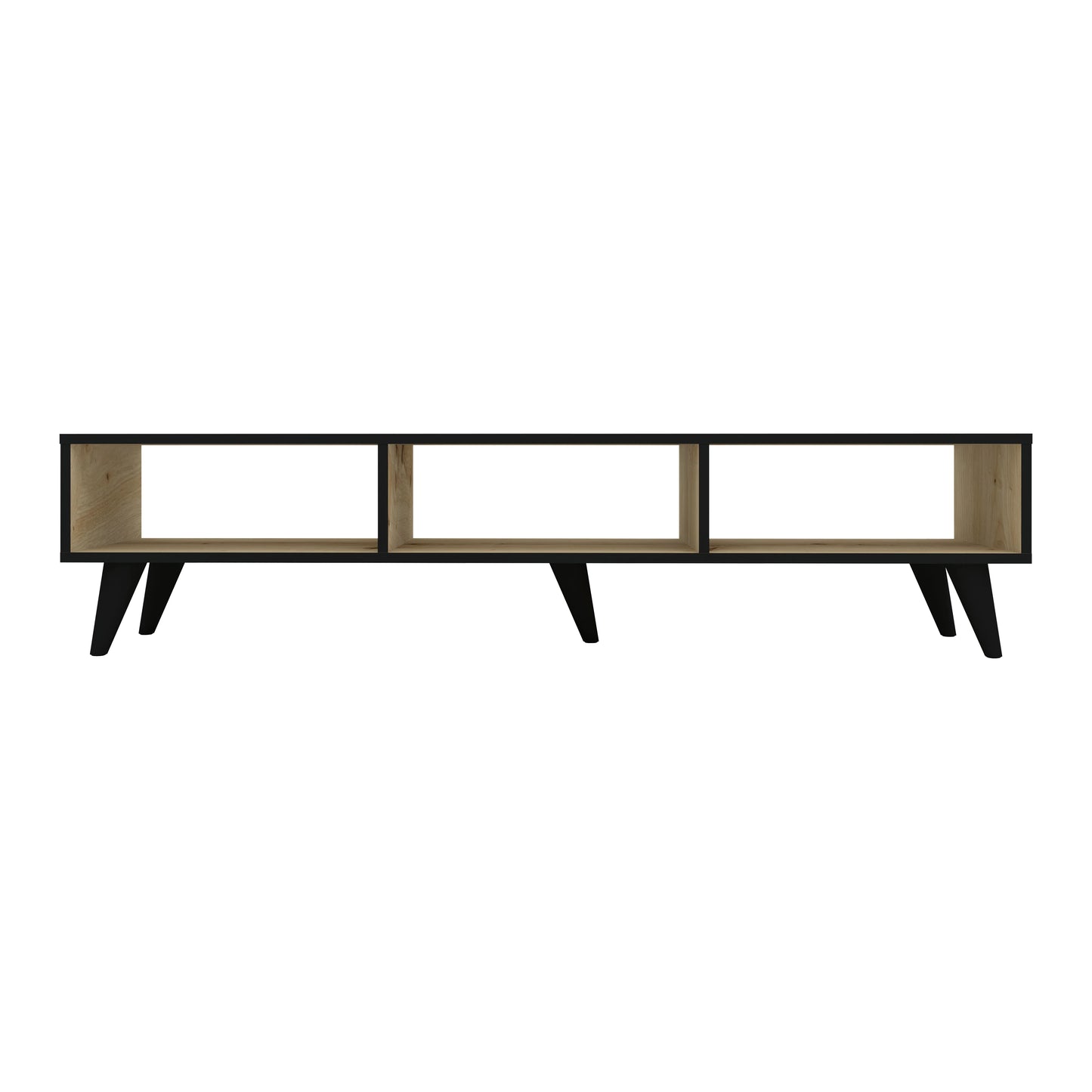 Comoda TV Tirro haaus V2, Stejar Artisan/Negru, 150 x 35 x 35 cm