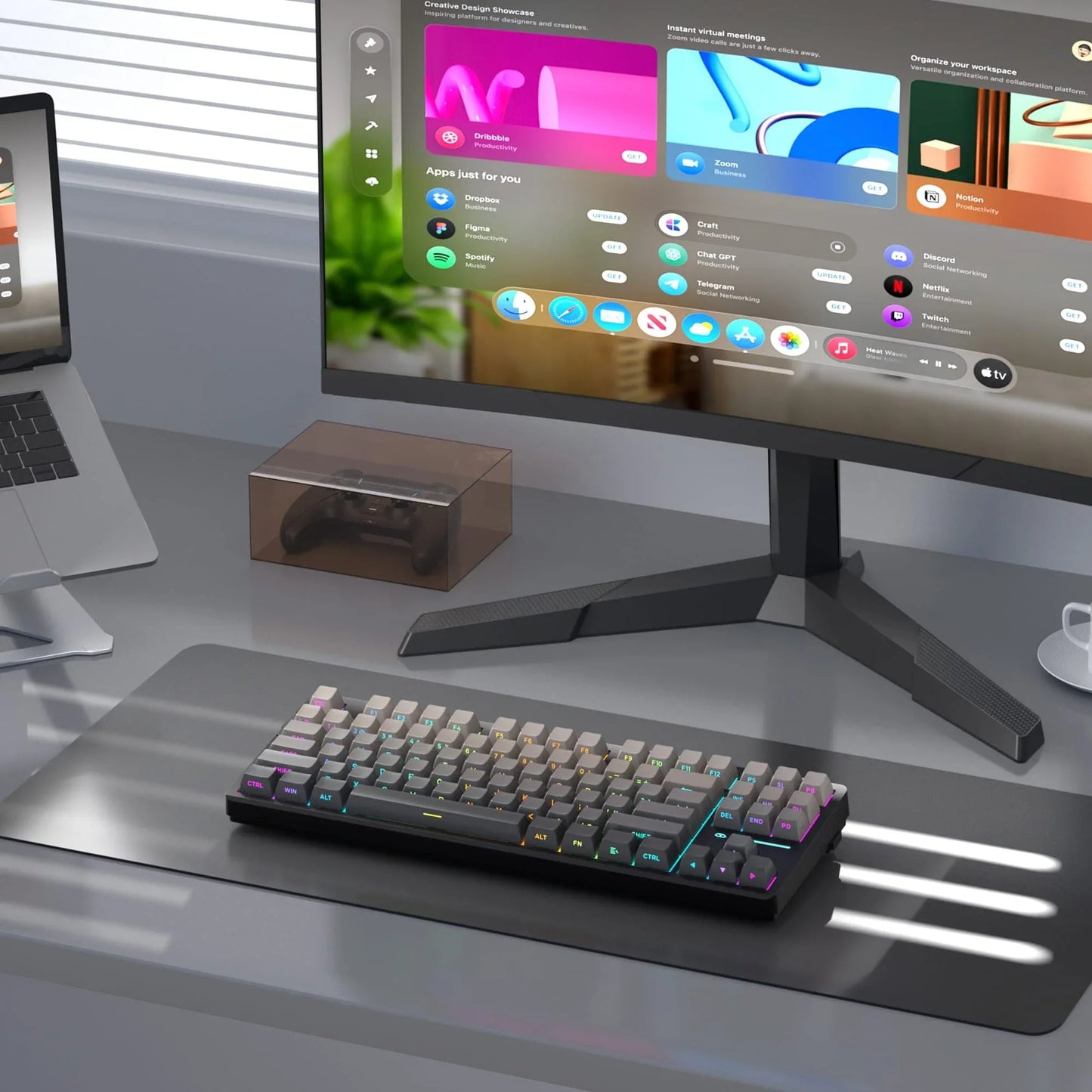 Tastatura Mecanica Gaming Timebox, 80%, Hot-Swap, Wireless, Gasket, Silentioasa
