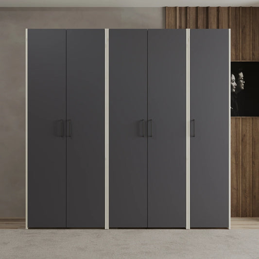 Dressing haaus Malmo V1, Stejar Alb/Antracit, L 204 cm