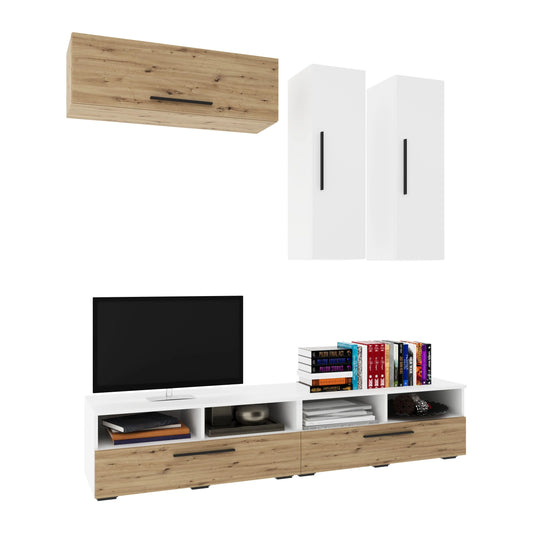 Living Kos haaus V10, Alb/Stejar Artisan, L 190 cm