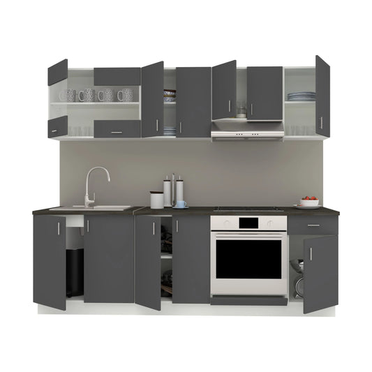 Set Bucatarie haaus Karo V15, Antracit/Alb, Blat Thermo 28 mm, L 240 cm