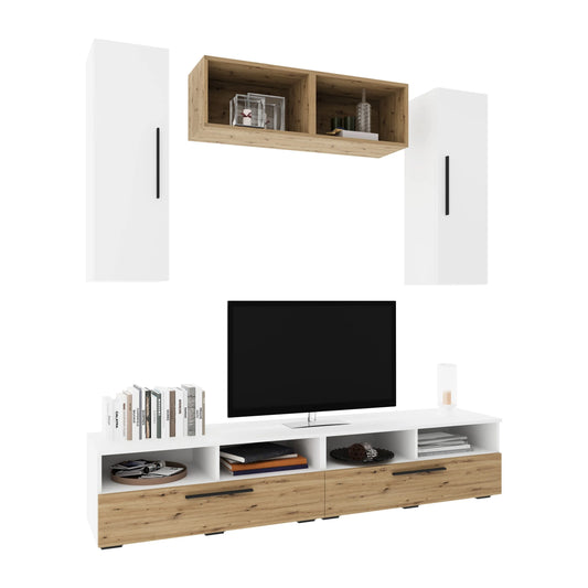 Living Kos haaus V16, Alb/Stejar Artisan, L 190 cm