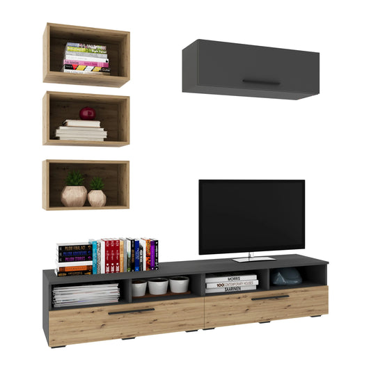Living Kos haaus V17, Antracit/Stejar Artisan, L 190 cm