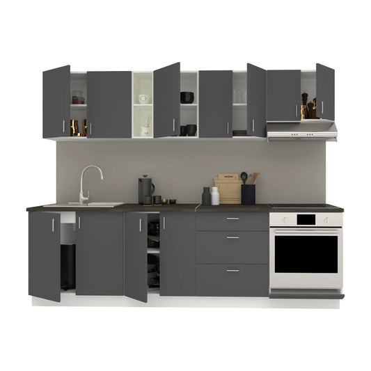 Set Bucatarie haaus Karo V18, Antracit/Alb, Blat Thermo 28 mm, L 260 cm
