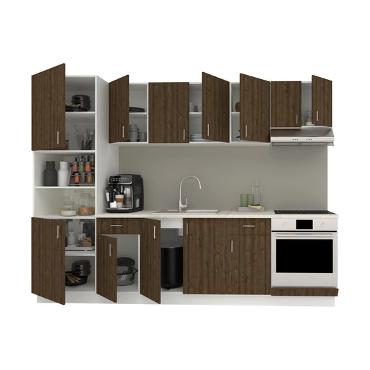 Set Bucatarie haaus Karo V24, Stejar Bronz/Alb, Blat Thermo 28 mm, L 280 cm