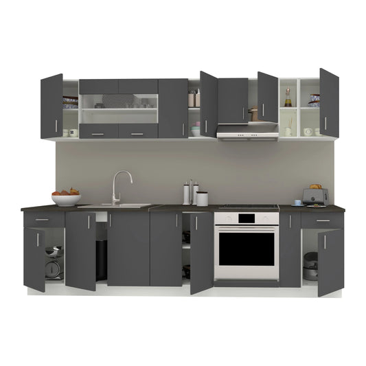 Set Bucatarie haaus Karo V25, Antracit/Alb, Blat Thermo 28 mm, L 300 cm