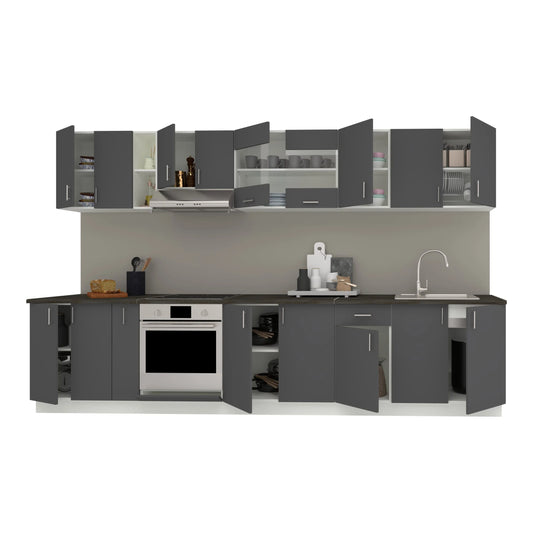 Set Bucatarie haaus Karo V32, Antracit/Alb, Blat Thermo 28 mm, L 340 cm