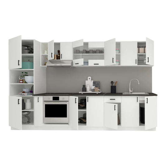 Set Bucatarie haaus Karo V33, Alb, Blat Thermo 28 mm, L 340 cm