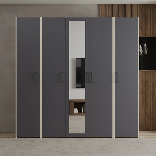 Dressing haaus Malmo V5, Stejar Alb/Antracit, L 204 cm