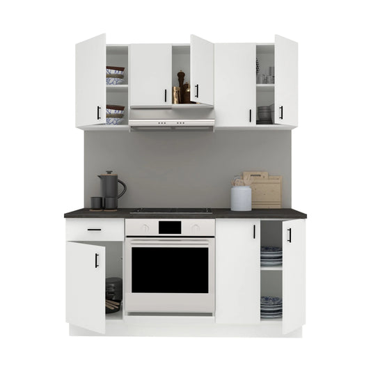 Set Bucatarie haaus Karo V6, Alb, Blat Thermo 28 mm, L 160 cm