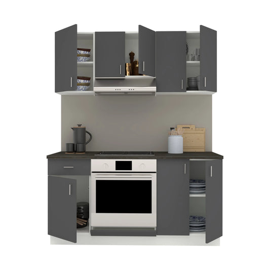 Set Bucatarie haaus Karo V6, Antracit/Alb, Blat Thermo 28 mm, L 160 cm