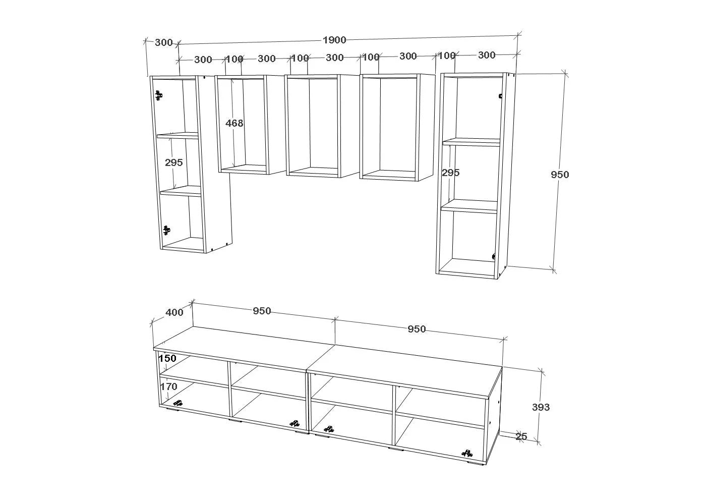 Living Kos haaus V9, Alb/Stejar Artisan, L 190 cm
