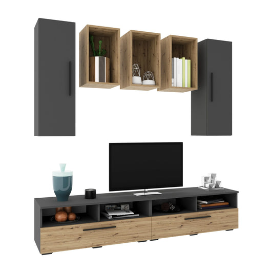 Living Kos haaus V9, Antracit/Stejar Artisan, L 190 cm
