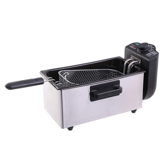 Friteuza Sokany WJ-800, 2000W, 3L, Termostat reglabil, Negru/Inox