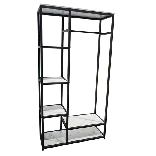 Raft metalic pentru haine, inaltime 194cm, Naimeed Y-2, Negru/Alb - 221.ro