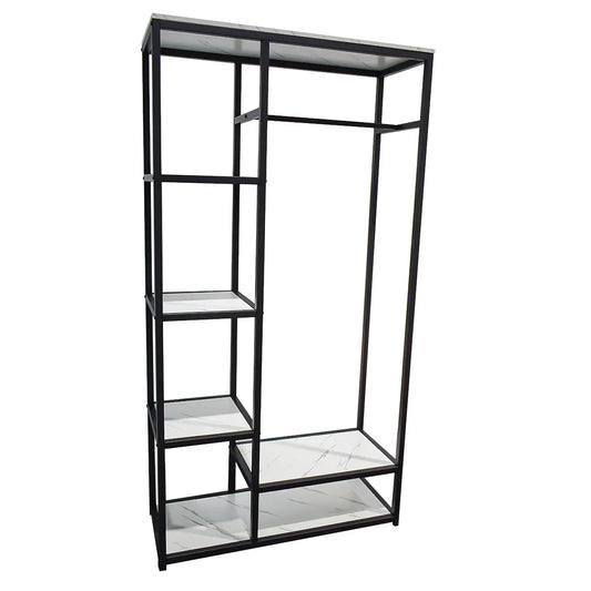 Raft metalic pentru haine, inaltime 194cm, Naimeed Y-2, Negru/Alb - 221.ro