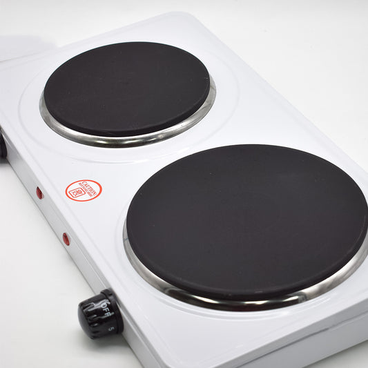 Plita electrica, YQ-2025A, 2500W, 2 zone gatire, indicator luminos, protectie termostatica, alb